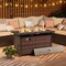 Costway 45" Propane Rattan Firepit Table with Glass Stones & Protective Cover Metal Frame